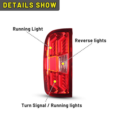 Luces traseras LED para Chevy Silverado 1500 2500HD 3500HD 2014-2019, cromadas y rojas