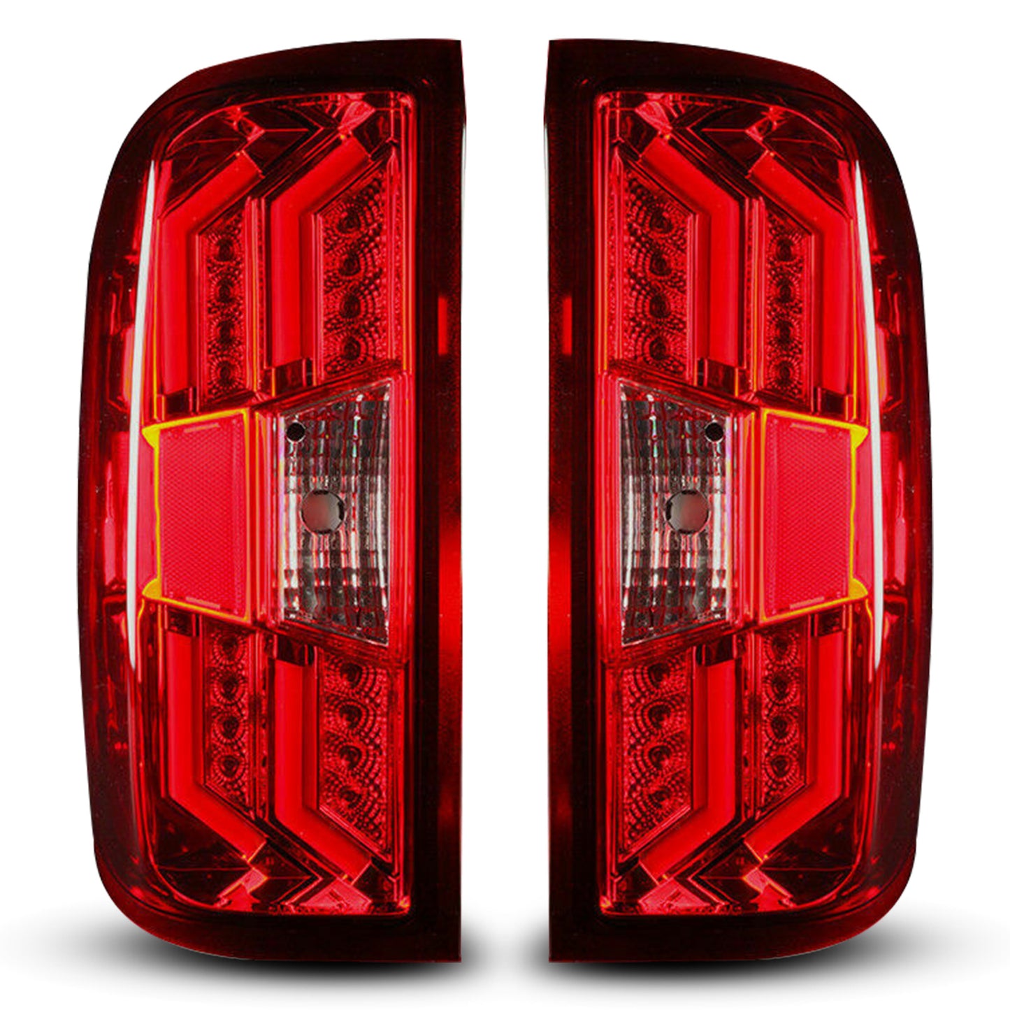 Luces traseras LED para Chevy Silverado 1500 2500HD 3500HD 2014-2019, cromadas y rojas