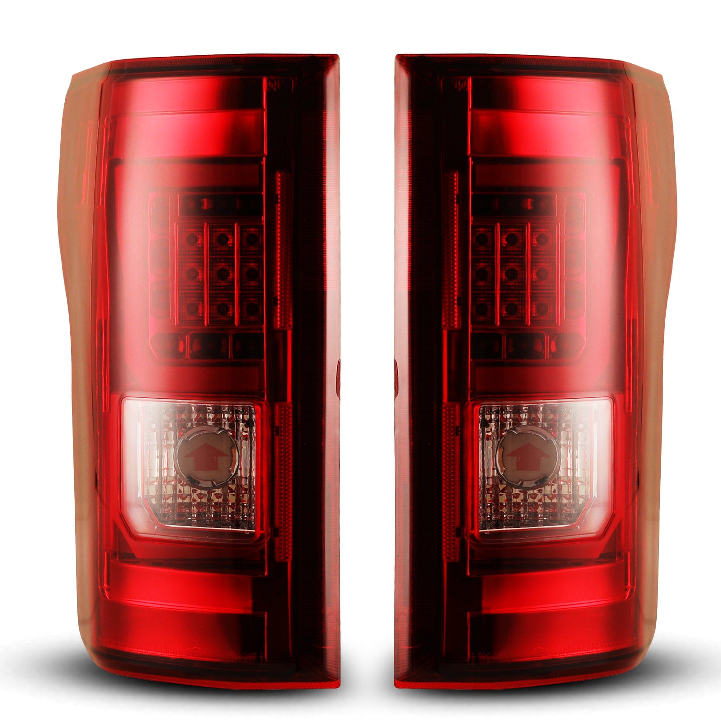 For 2015-2017 Ford F-150 LED Tail Lights - Chrome / Red