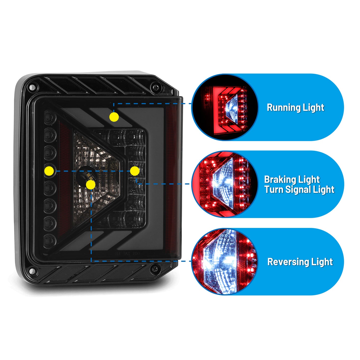 2007-2018 Jeep Wrangler JK LED Tail Lights - Black / Smoke