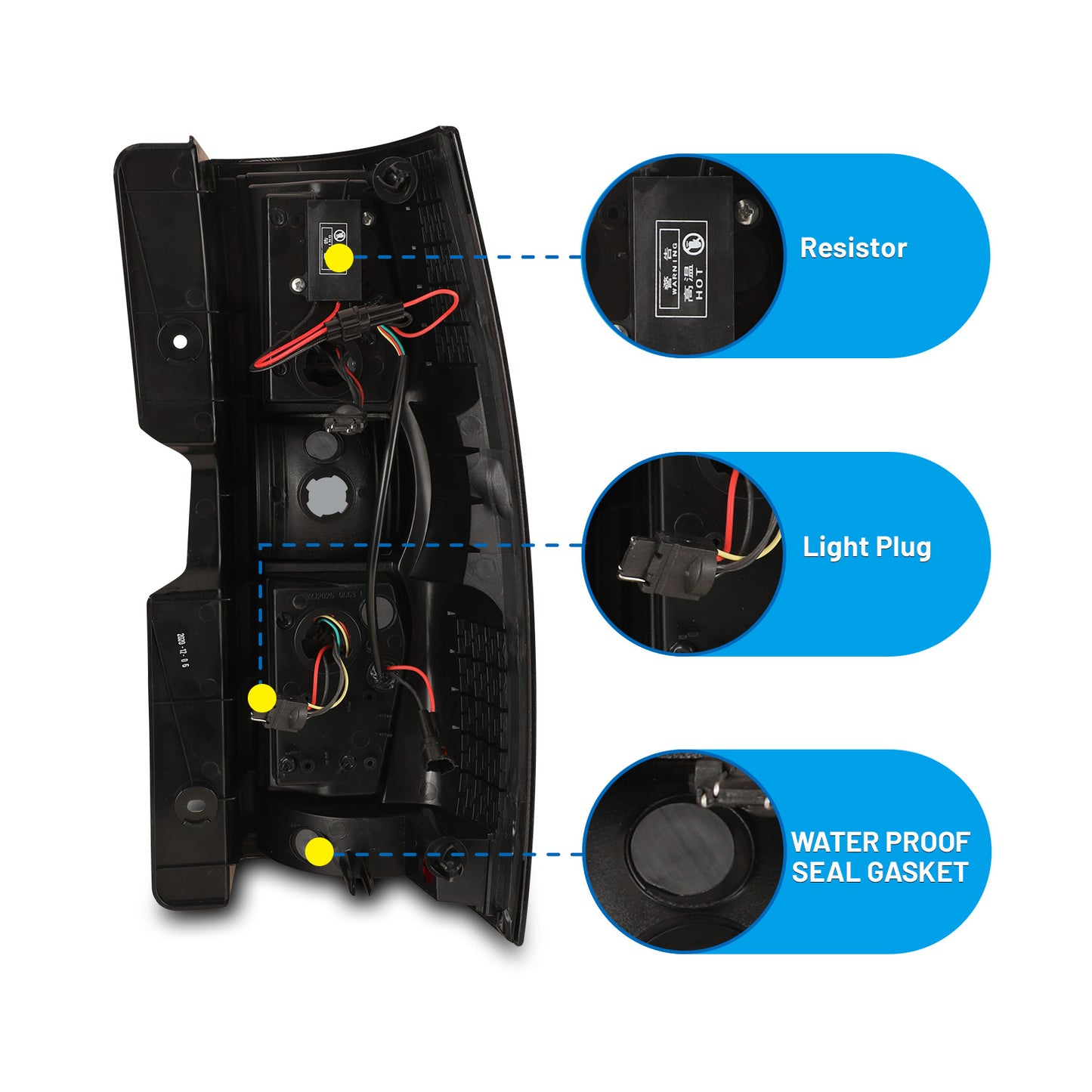 Luz trasera secuencial LED para Chevy Suburban 1500 2500/Tahoe 2007-2014, cromada/roja