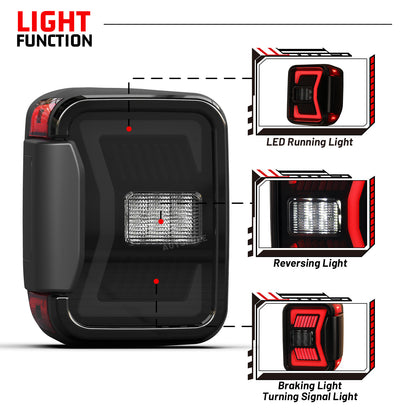 Luz trasera secuencial LED Jeep Gladiator JT 2018-2024 - Negro/Ahumado