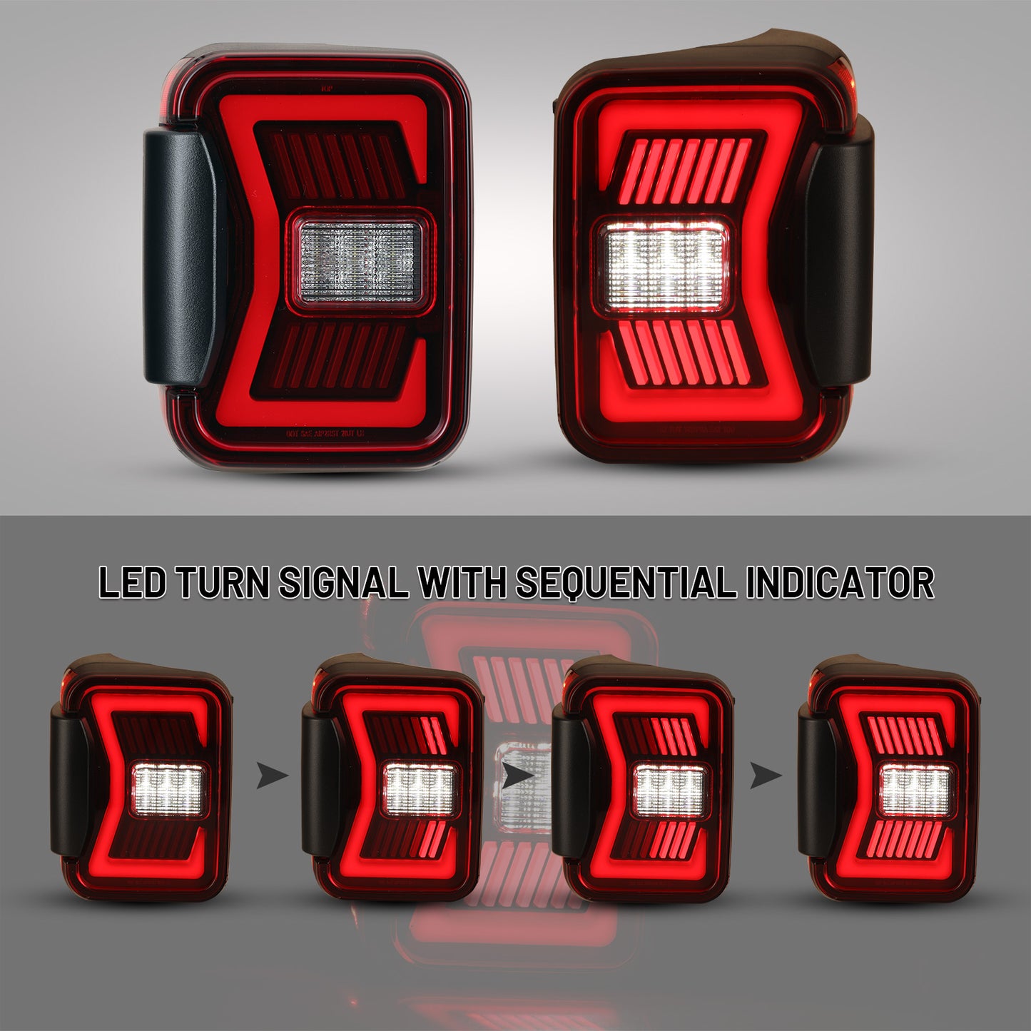 2018-2024 Jeep Gladiator JT LED Sequential Tail light - Black/Red