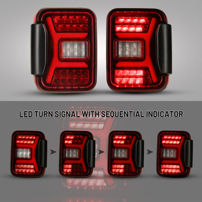 Luz trasera secuencial LED Jeep Gladiator JT 2018-2024 - Negro/Rojo