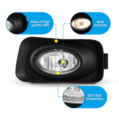 Luces antiniebla Acura TSX 2004-2005, transparentes