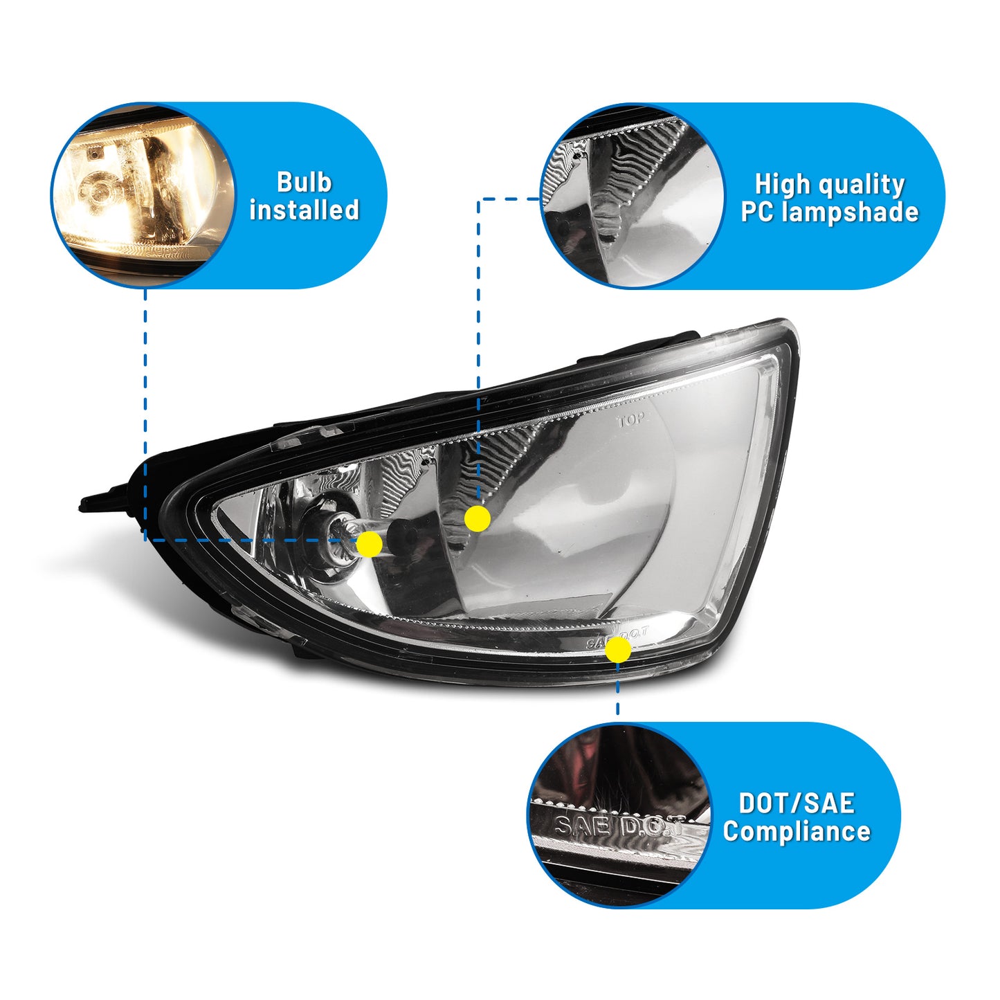 Luz antiniebla Honda Civic 2/4Dr 2004-2005, transparente