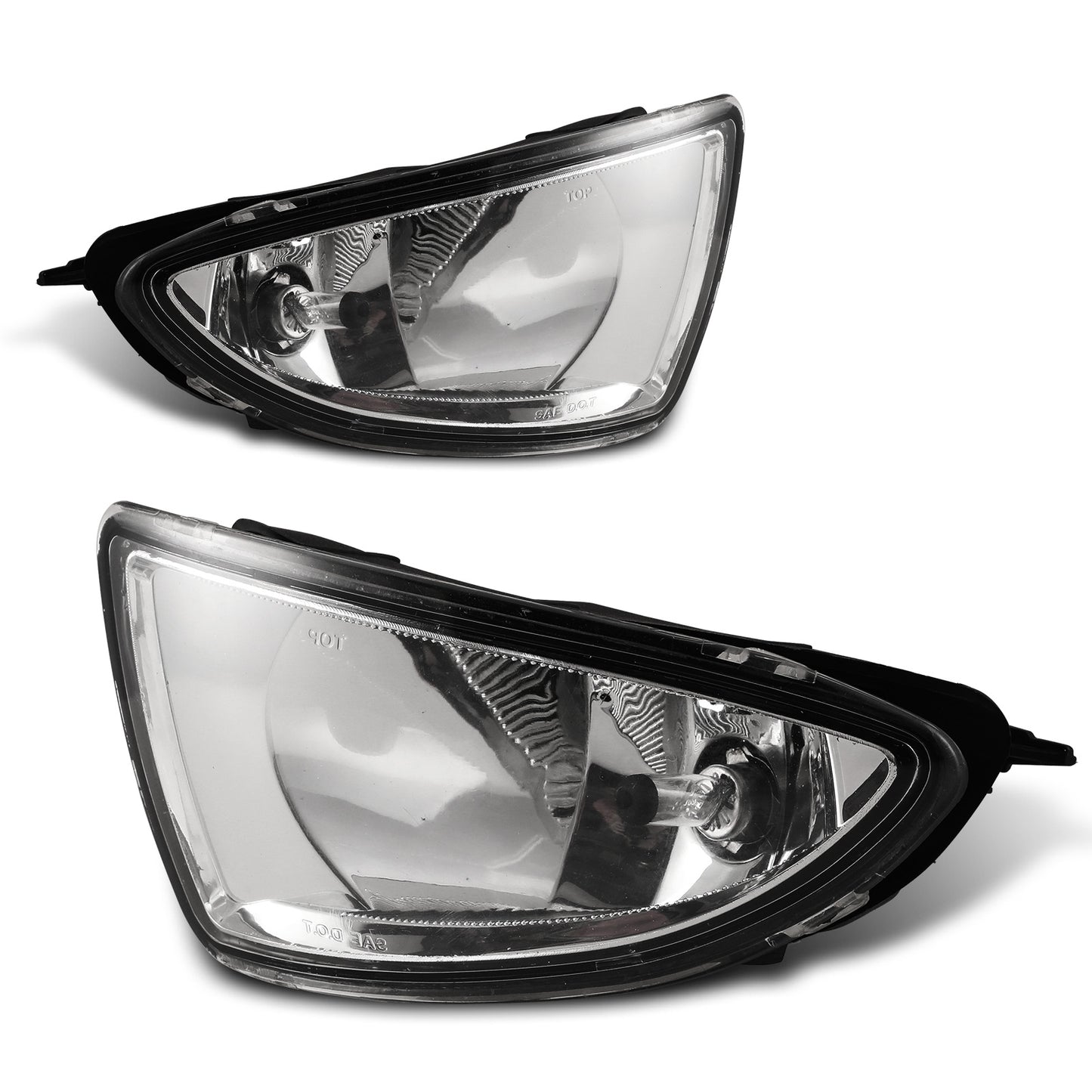 2004-2005 Honda Civic Coupe/Sedan H11 Fog Lights Kit - HZ Chrome Housing Clear Lens 2004-2005 Honda Civic Coupe/Sedan H11 Fog Lights Kit - HZ Chrome Housing Clear Lens