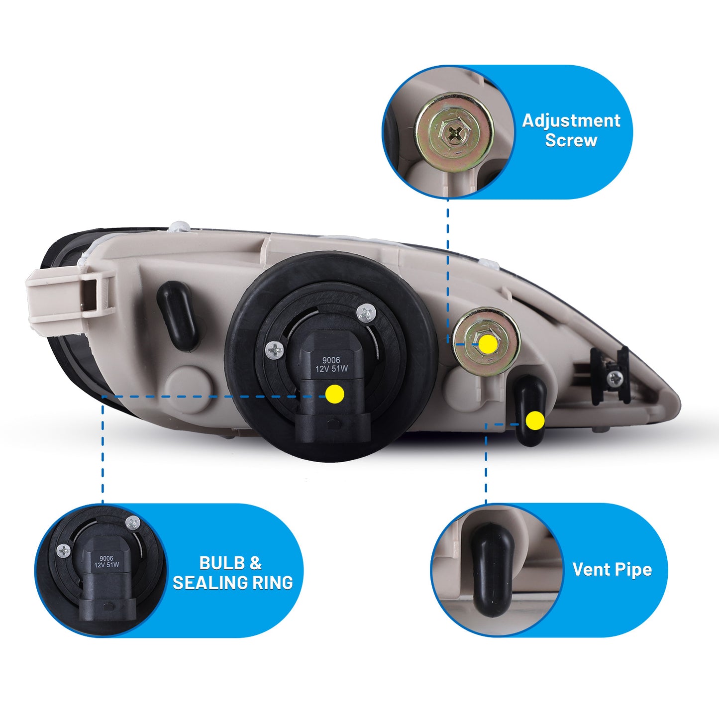 Toyota Camry 2002-2004/Toyota Corolla 2005-2008/Toyota Solara 2002-2003 Luz antiniebla - Ahumado