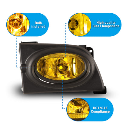 2006-2008 Honda Civic 4 Door Fog Light - Yellow