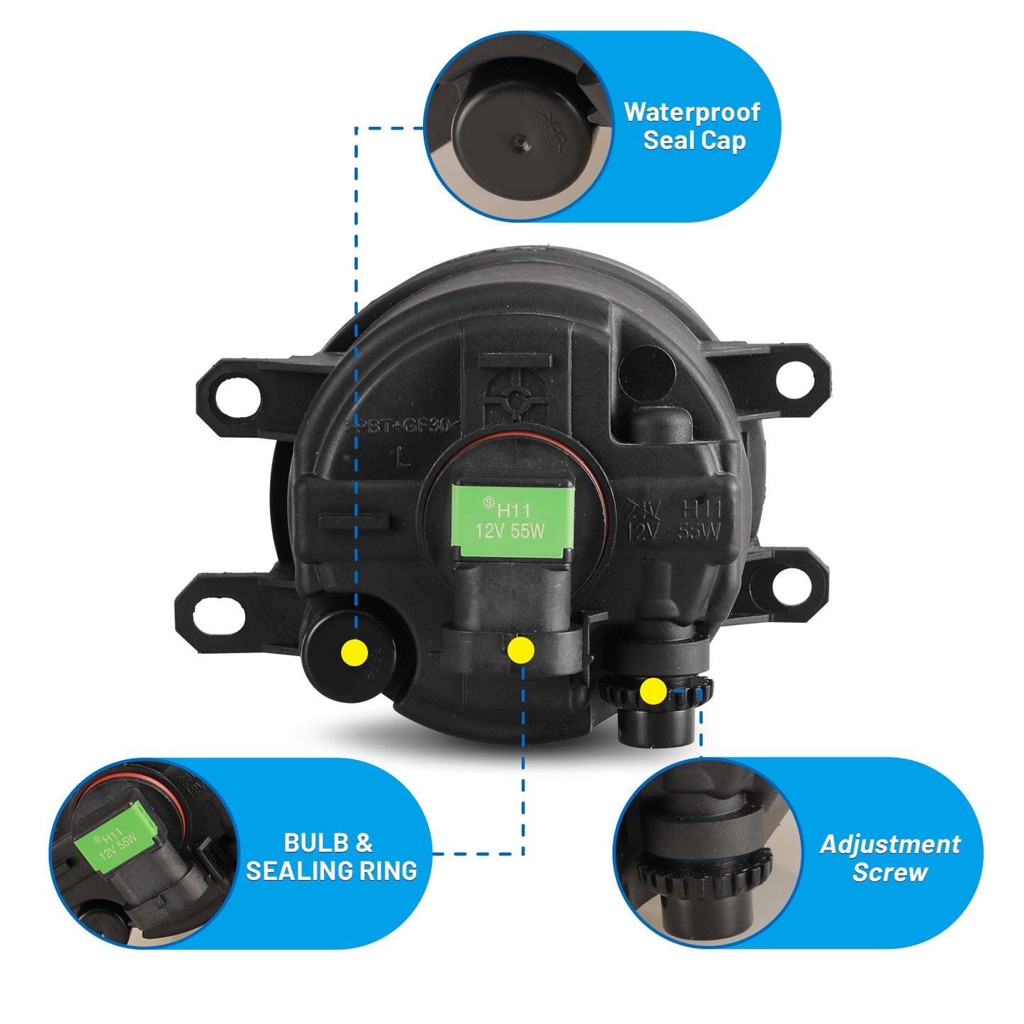 Luz antiniebla con parrilla Scion TC 2005-2010, transparente