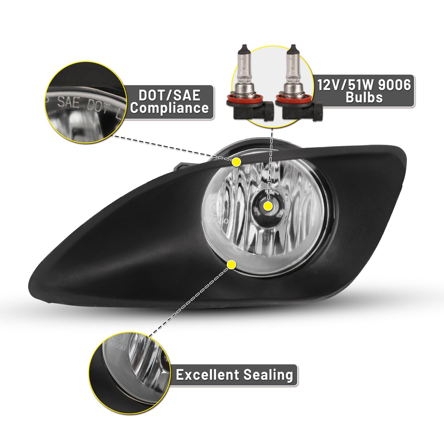 Feu antibrouillard Toyota Yaris 2007-2012 - Transparent