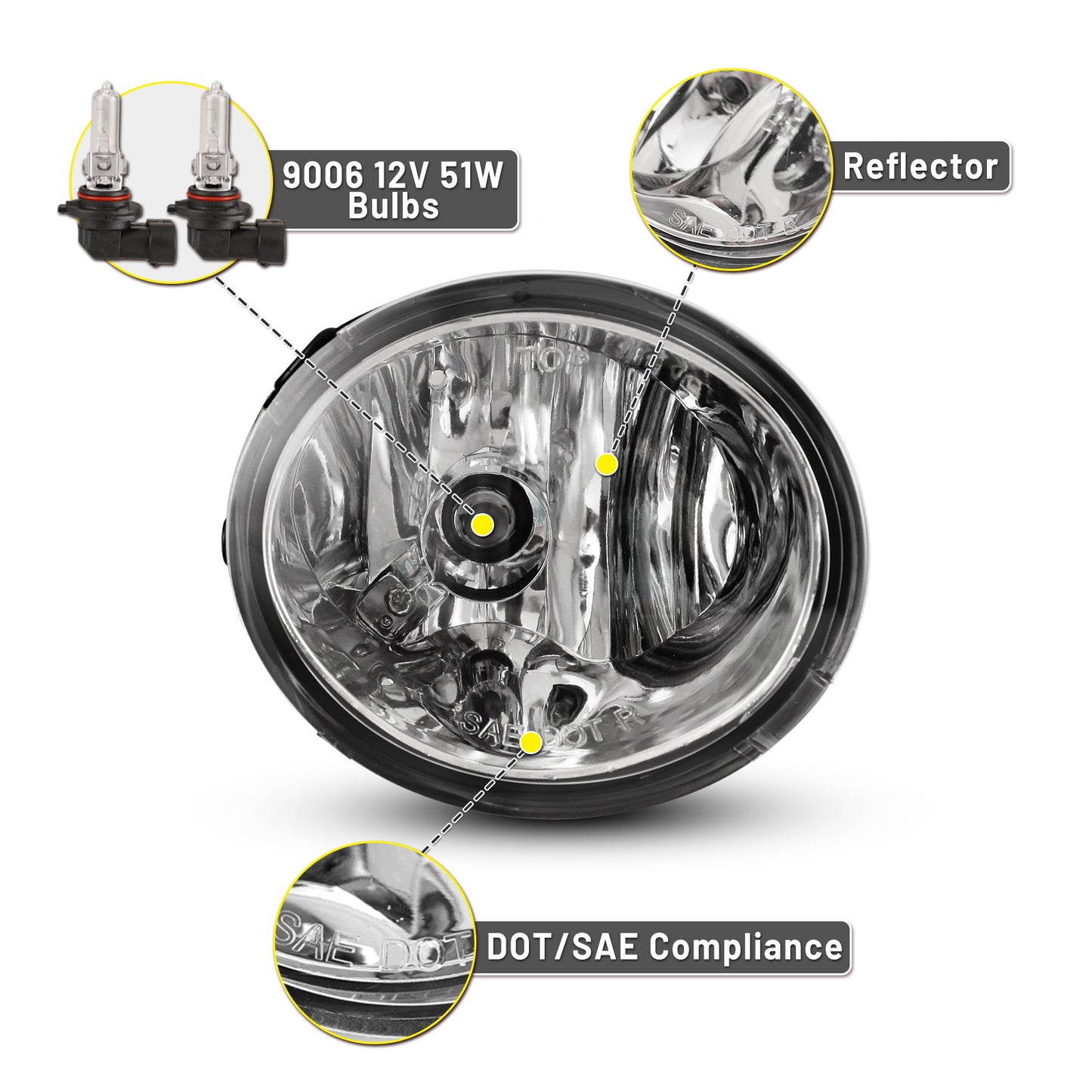 Luz antiniebla Toyota Sequoia 2001-2007/Toyota Tundra 2000-2006, transparente