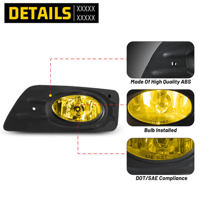 For 2006-2007 Honda Accord 4Dr Fog Light - Yellow