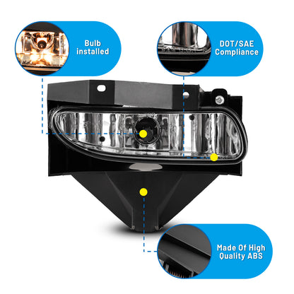 Luz antiniebla para Ford Mustang 1999-2004, transparente