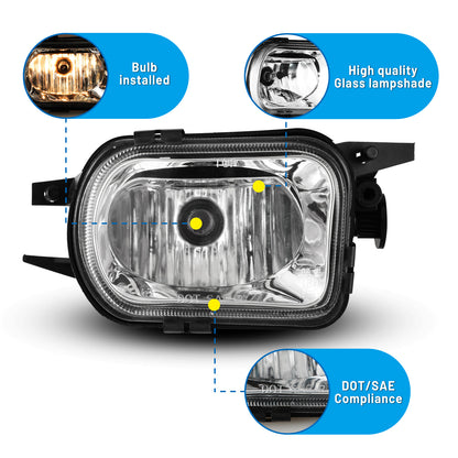 For 2001-2009 Mercedes-Benz C-Class Fog Light - Clear