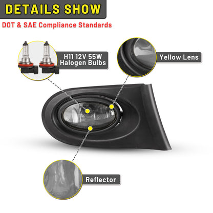 Luces antiniebla Acura RSX 2002-2004, transparentes