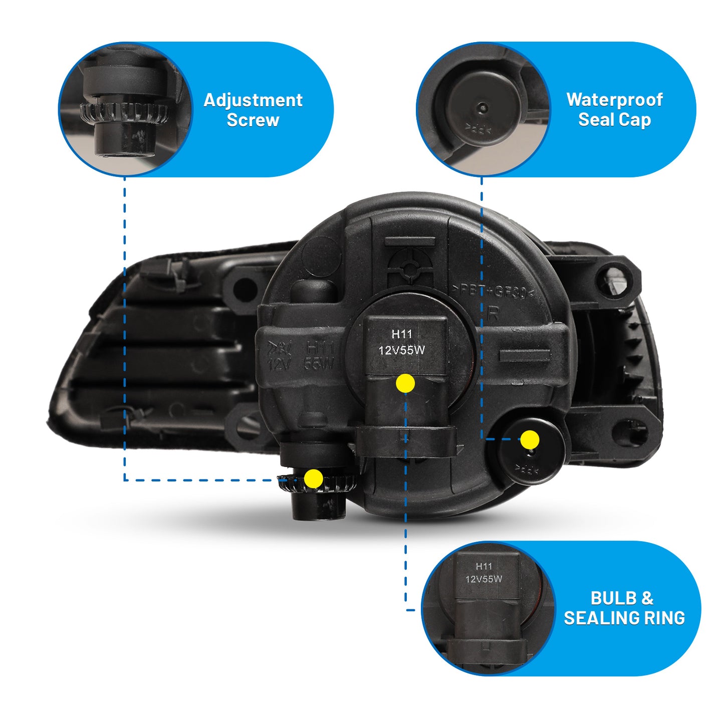 Feux antibrouillard Toyota Camry 2007-2009 - Transparents