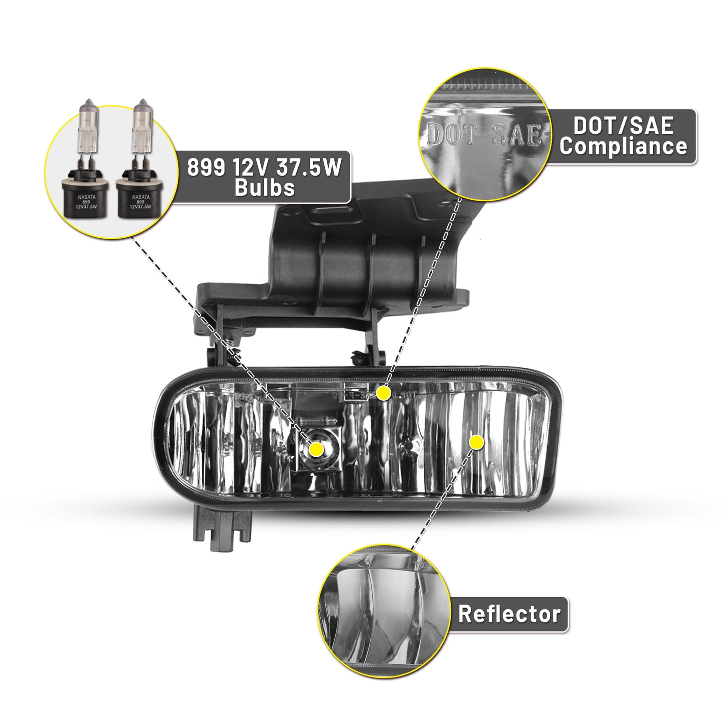 For 1999-2002 Chevy Silverado/2000-2006 Chevy Suburban/2000-2006 Chevy Tahoe Fog Lights - Clear