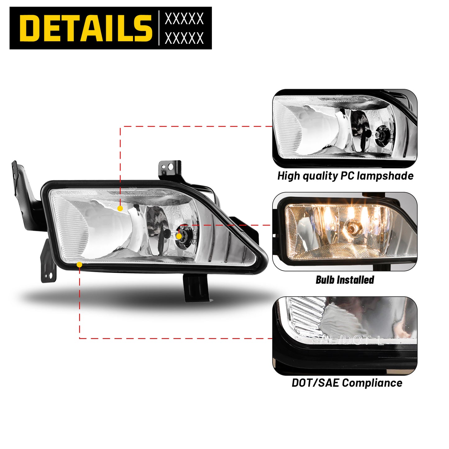 Luces antiniebla Honda Pilot 2006-2008, transparentes