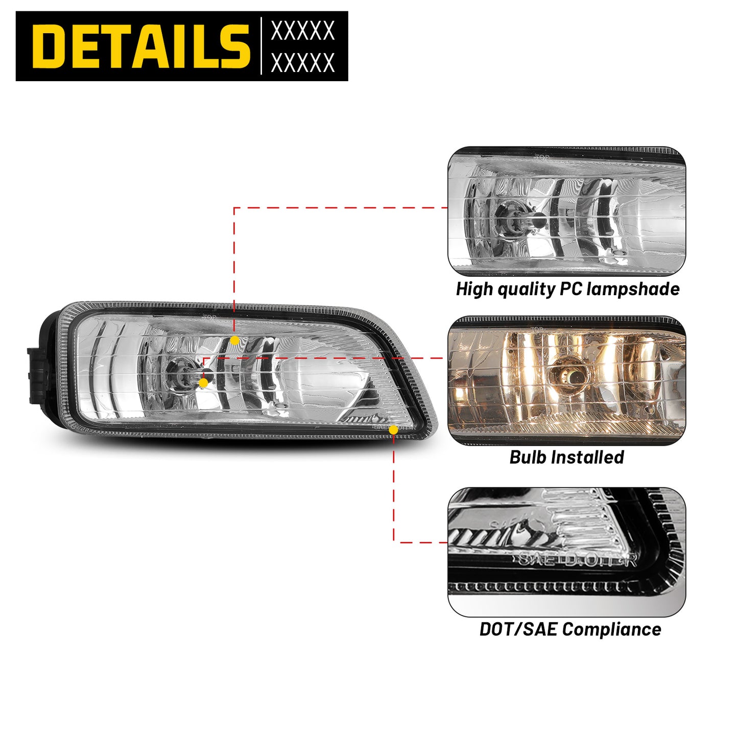 Luz antiniebla Honda Accord 4Dr 2006-2007, transparente