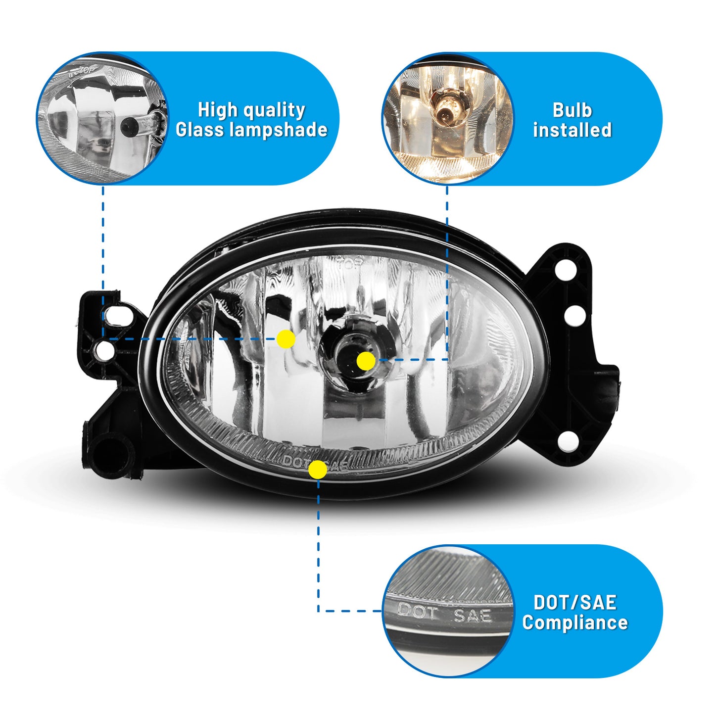 Luz antiniebla Mercedes-Benz 2006-2015, transparente