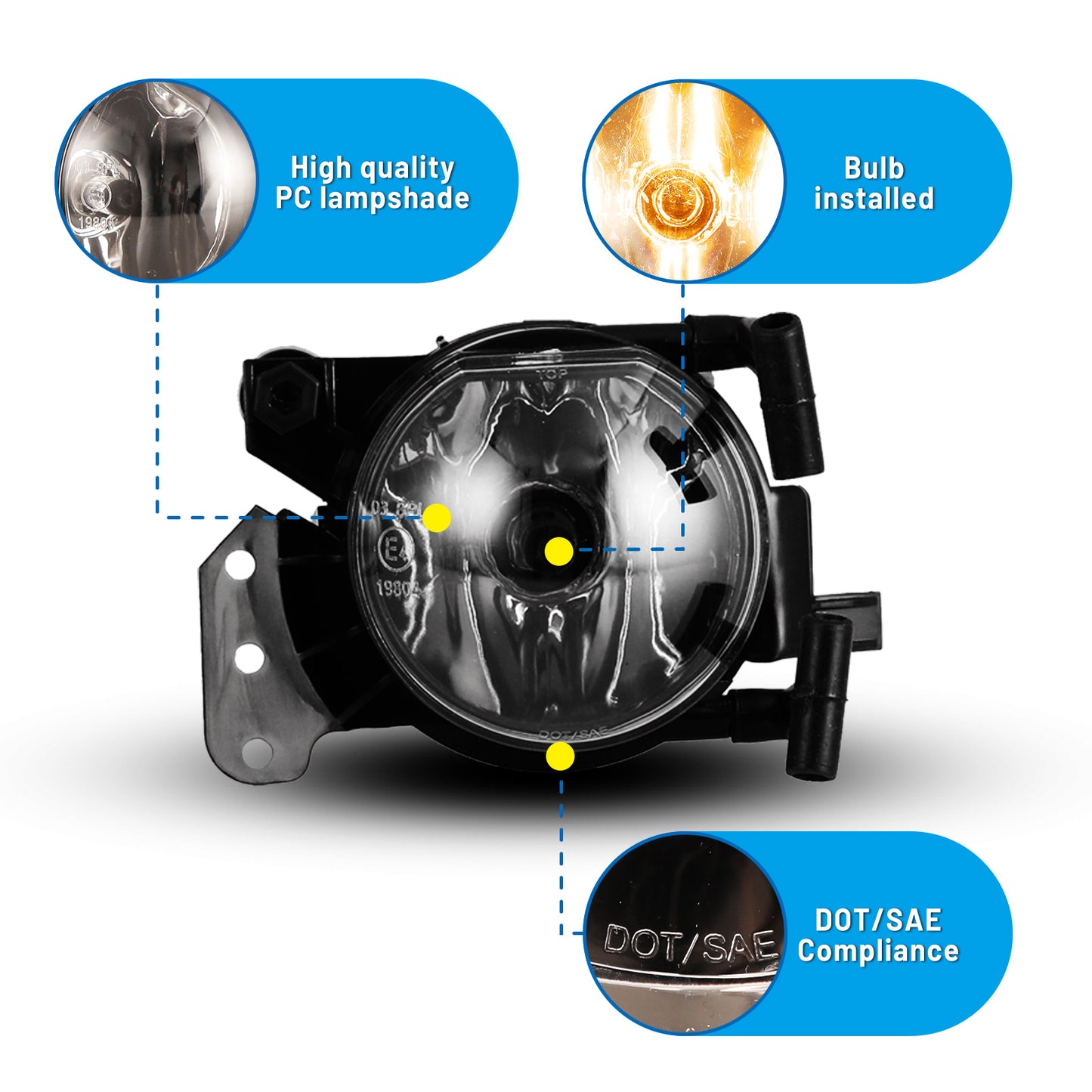 Luz antiniebla BMW Serie 3 2003-2012/BMW Serie 5 2006-2010/BMW Serie 6 2004-2007, transparente