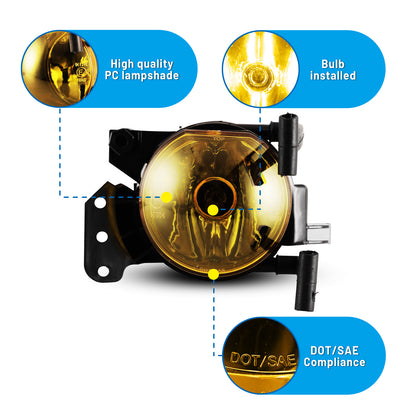 2003-2012 BMW Série 3/2006-2010 BMW Série 5/2004-2007 BMW Série 6 Feu antibrouillard – Jaune