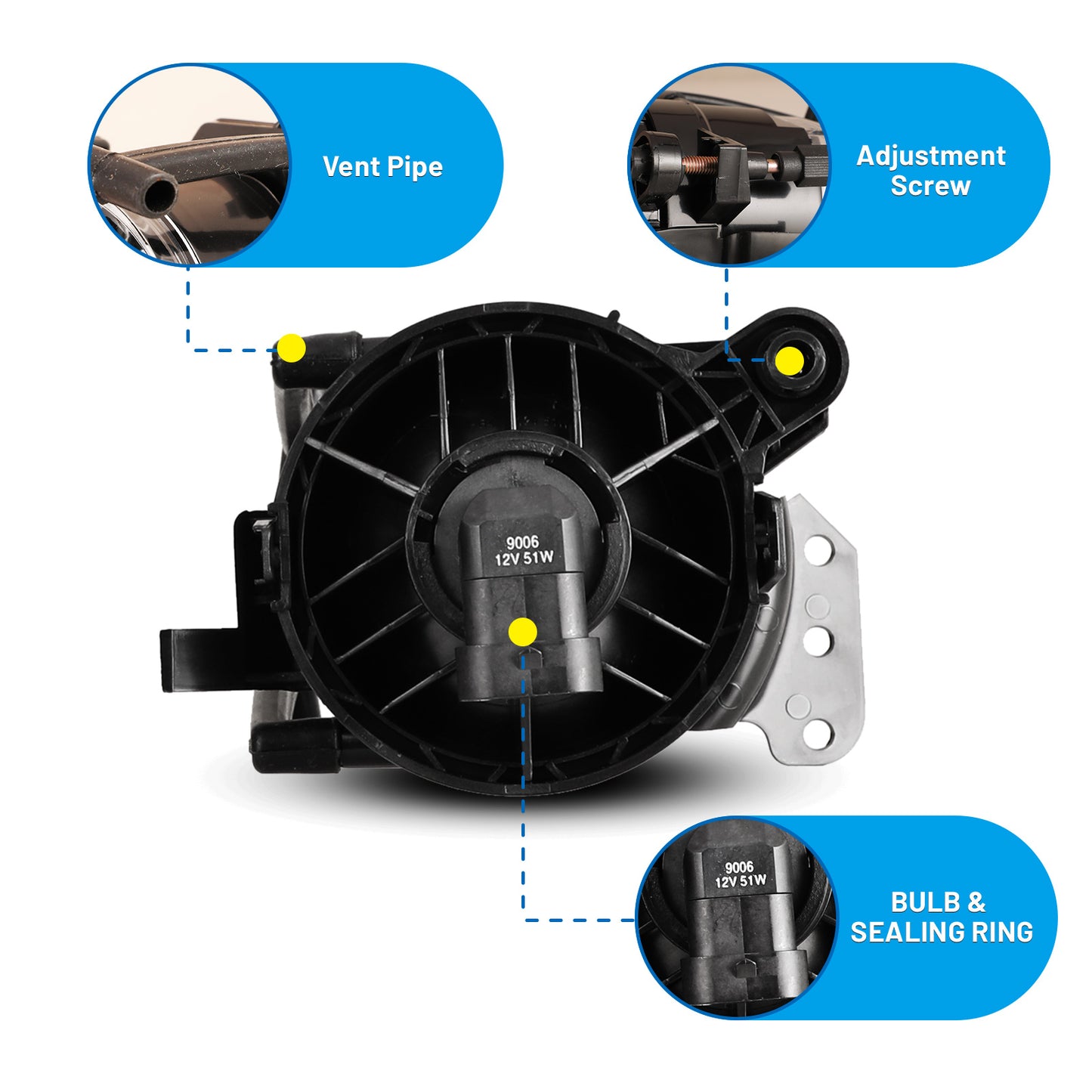 2003-2012 BMW Série 3/2006-2010 BMW Série 5/2004-2007 BMW Série 6 Feu antibrouillard – Jaune