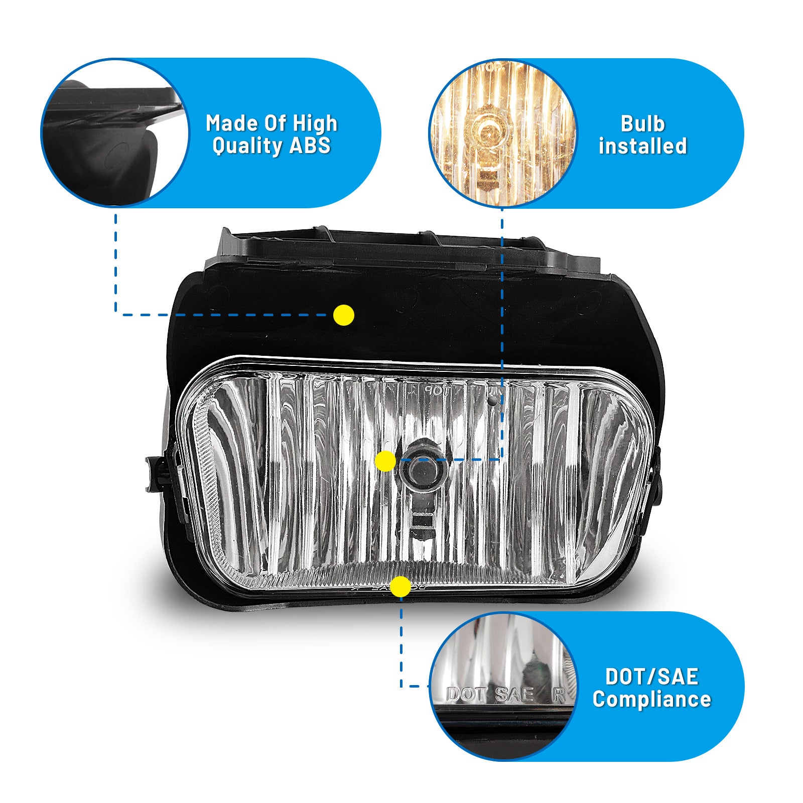 For 2003-2007 Chevy Silverado 1500 2500 3500 Fog Lights - Clear For 2003-2007 Chevy Silverado 1500 2500 3500 Fog Lights - Clear
