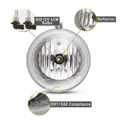 Luces antiniebla Chrysler 300 2007-2010/Chrysler Aspen 2007-2009/Dodge Dakota 2005-2009/Dodge Durango 2007-2009/Jeep Commander 2006-2010/Jeep Grand Cherokee 2005-2010 - Transparente