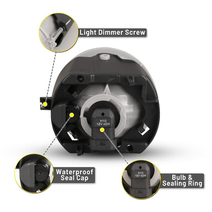 2007-2010 Chrysler 300/2007-2009 Chrysler Aspen/2005-2009 Dodge Dakota/2007-2009 Dodge Durango/2006-2010 Jeep Commander/2005-2010 Jeep Grand Cherokee Feux antibrouillard – Transparent