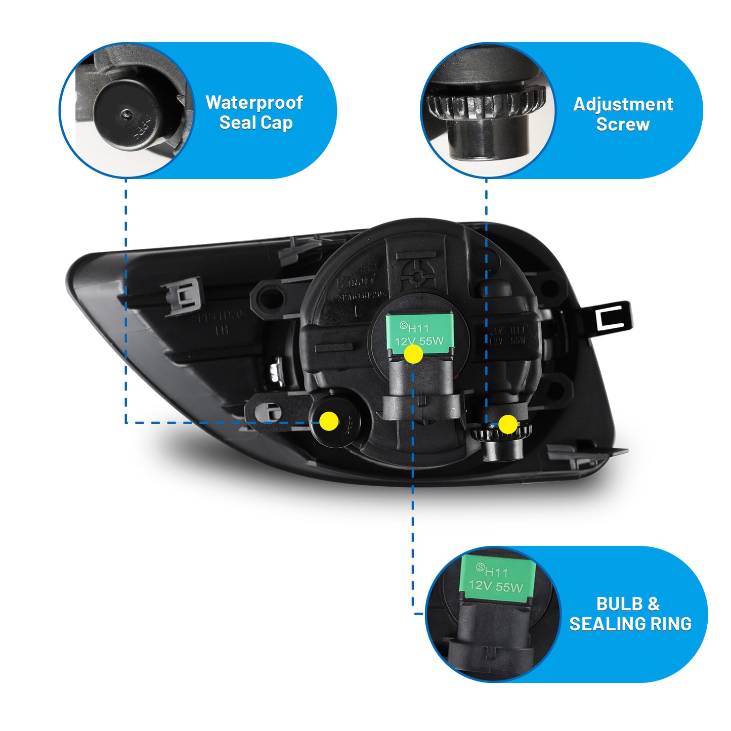 Luces antiniebla Toyota Camry 2010-2011, transparentes