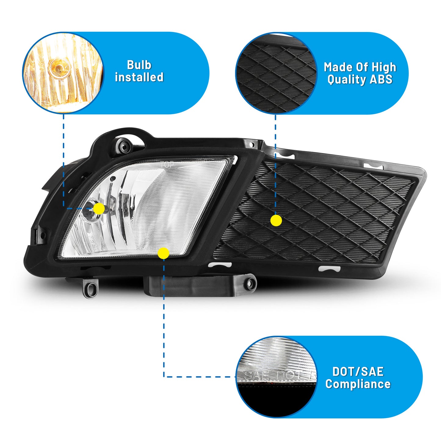 Feux antibrouillard Kia Forte 2010-2012 - Transparents