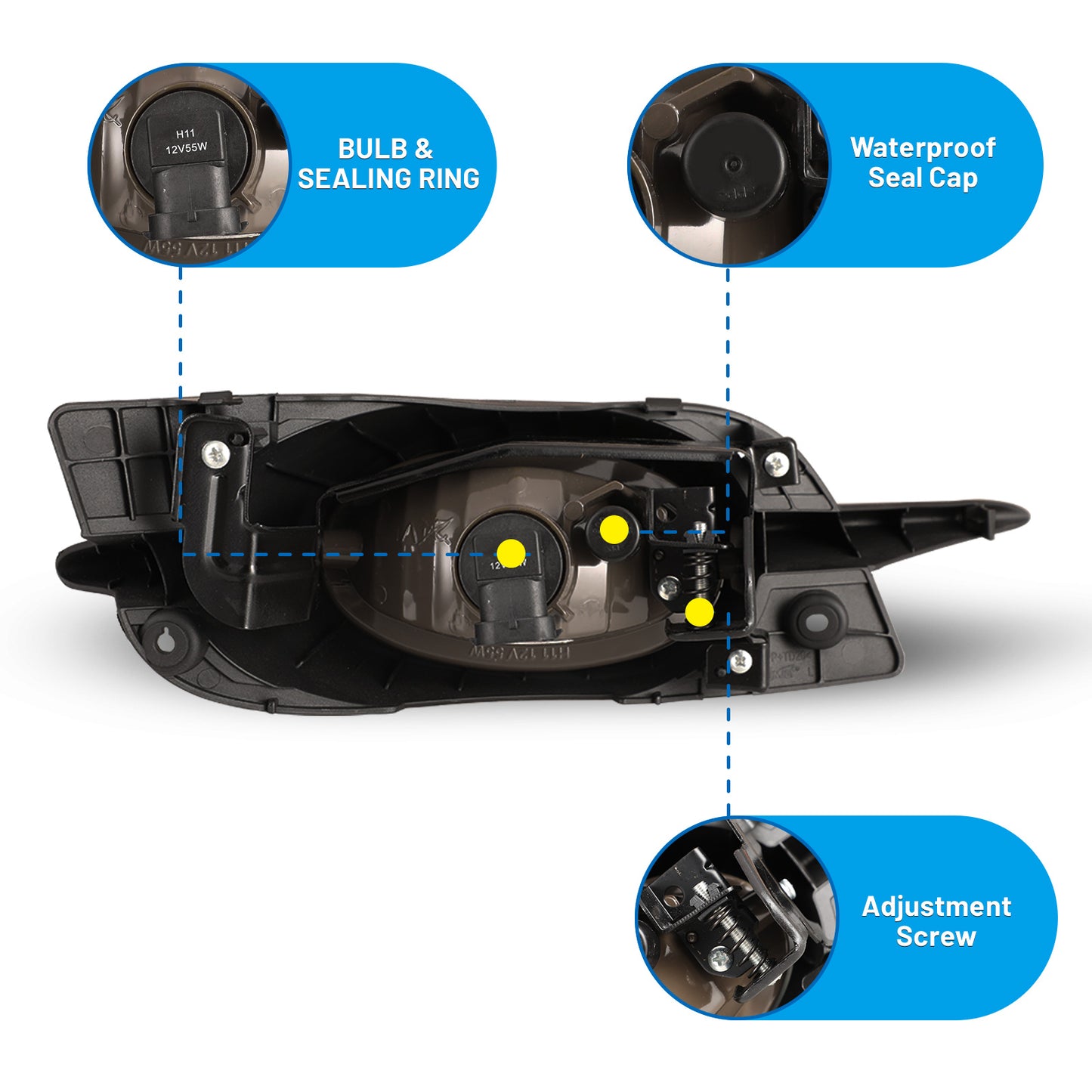 Feux antibrouillard Honda Civic 2Dr 2009-2011 - Transparent