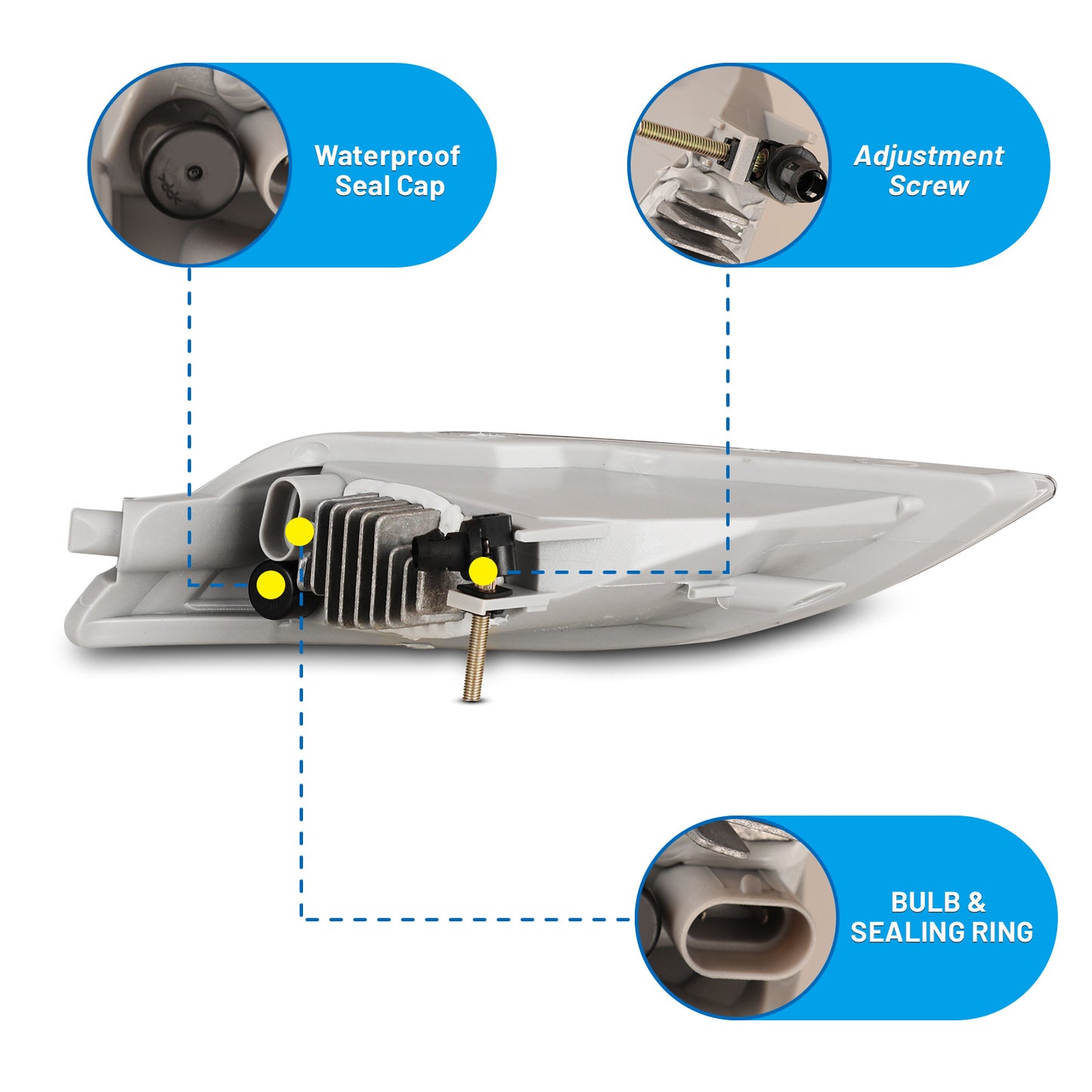 Luces antiniebla LED Toyota Sienna 2006-2010, transparentes