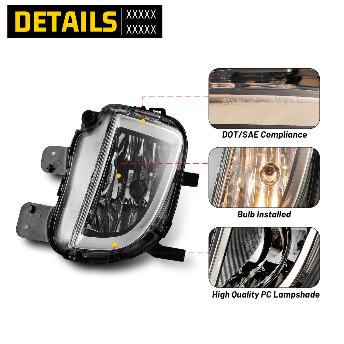 AUTOWIKI Clear Fog Light Assembly Kit For VW GTI MK6 (2010-14) & Jetta GLI (2011-15)