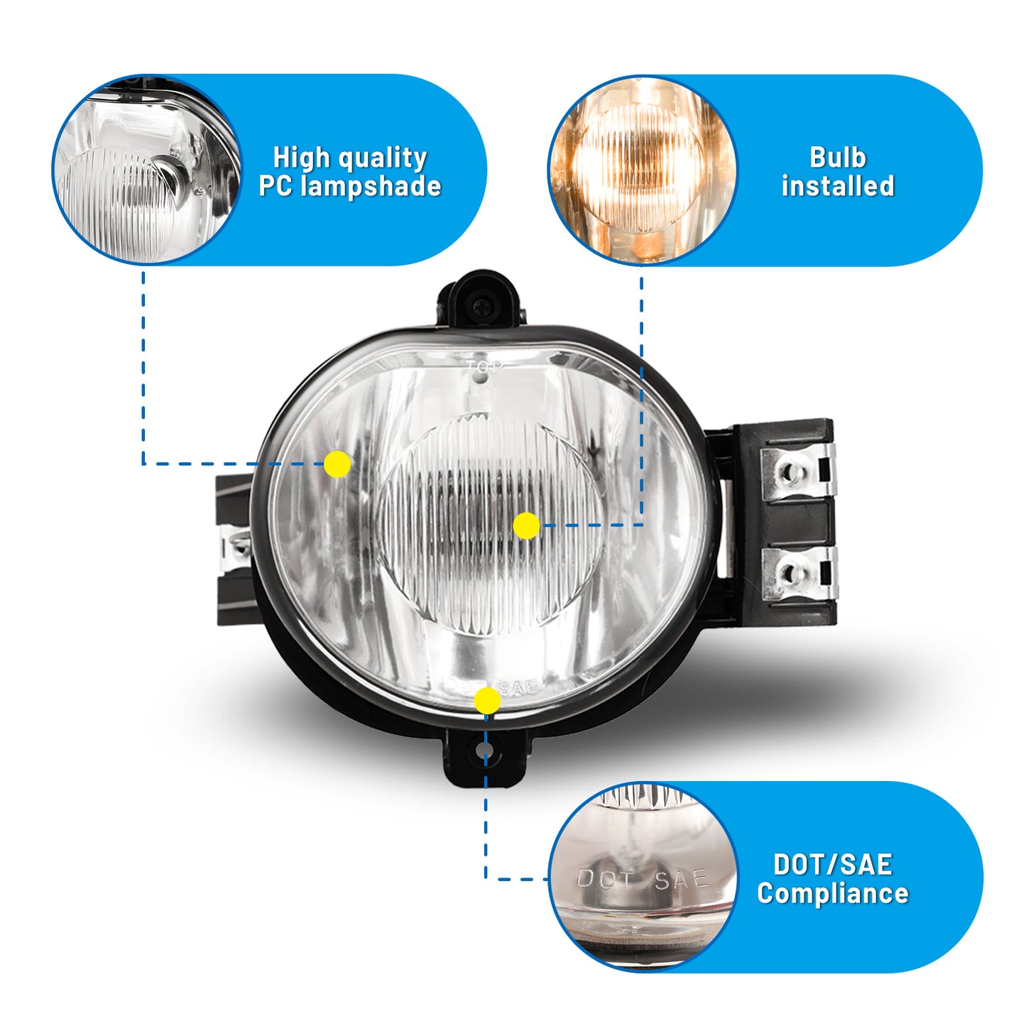 Luz antiniebla Dodge Ram 1500 2500 3500 2002-2009, transparente