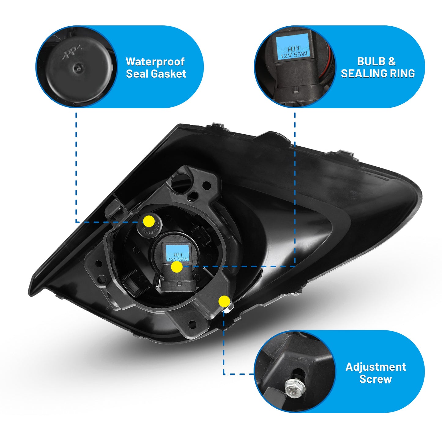 Luz antiniebla Mazda 3 2014-2016, transparente