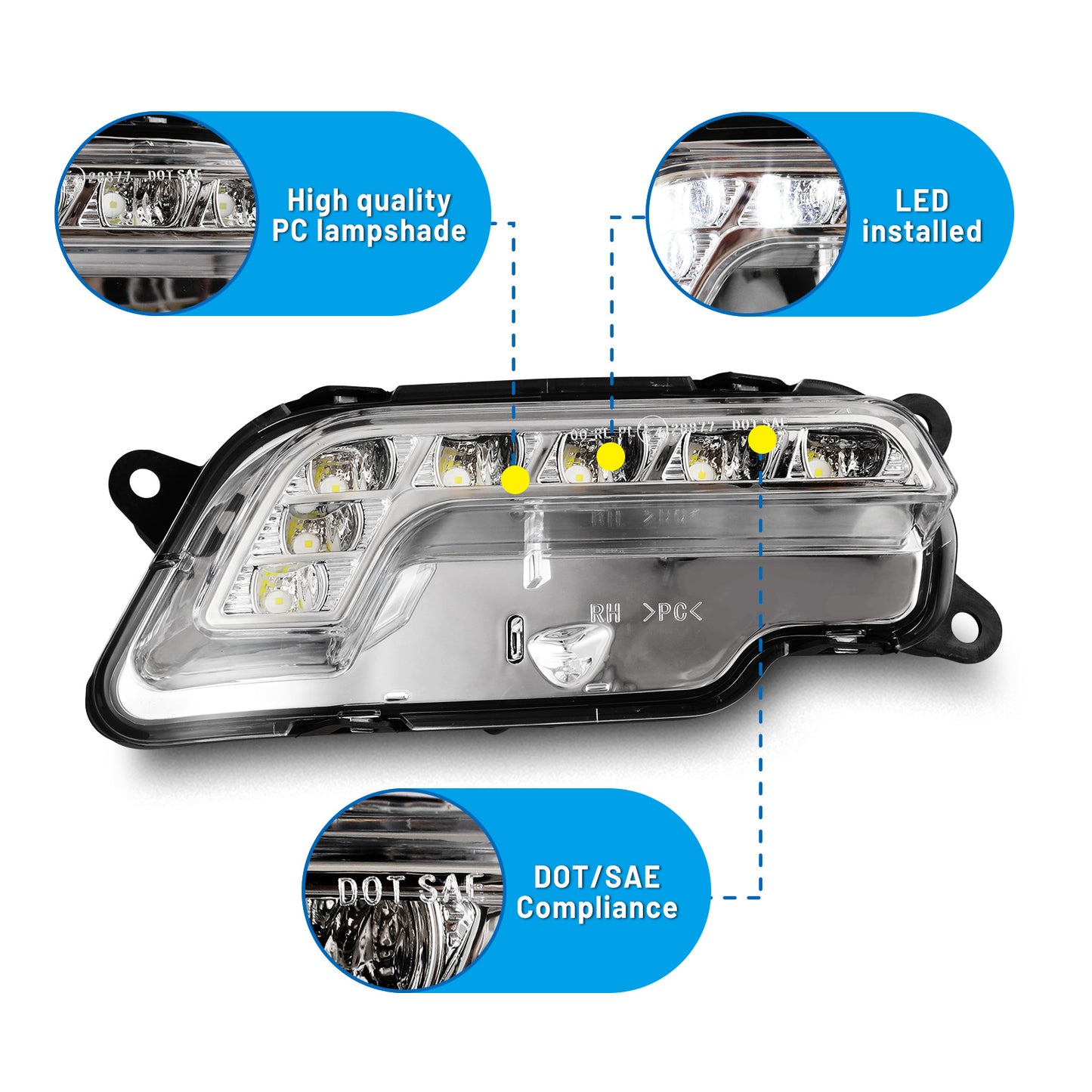 Feu antibrouillard Mercedes Benz Classe E 2010-2011 – Transparent