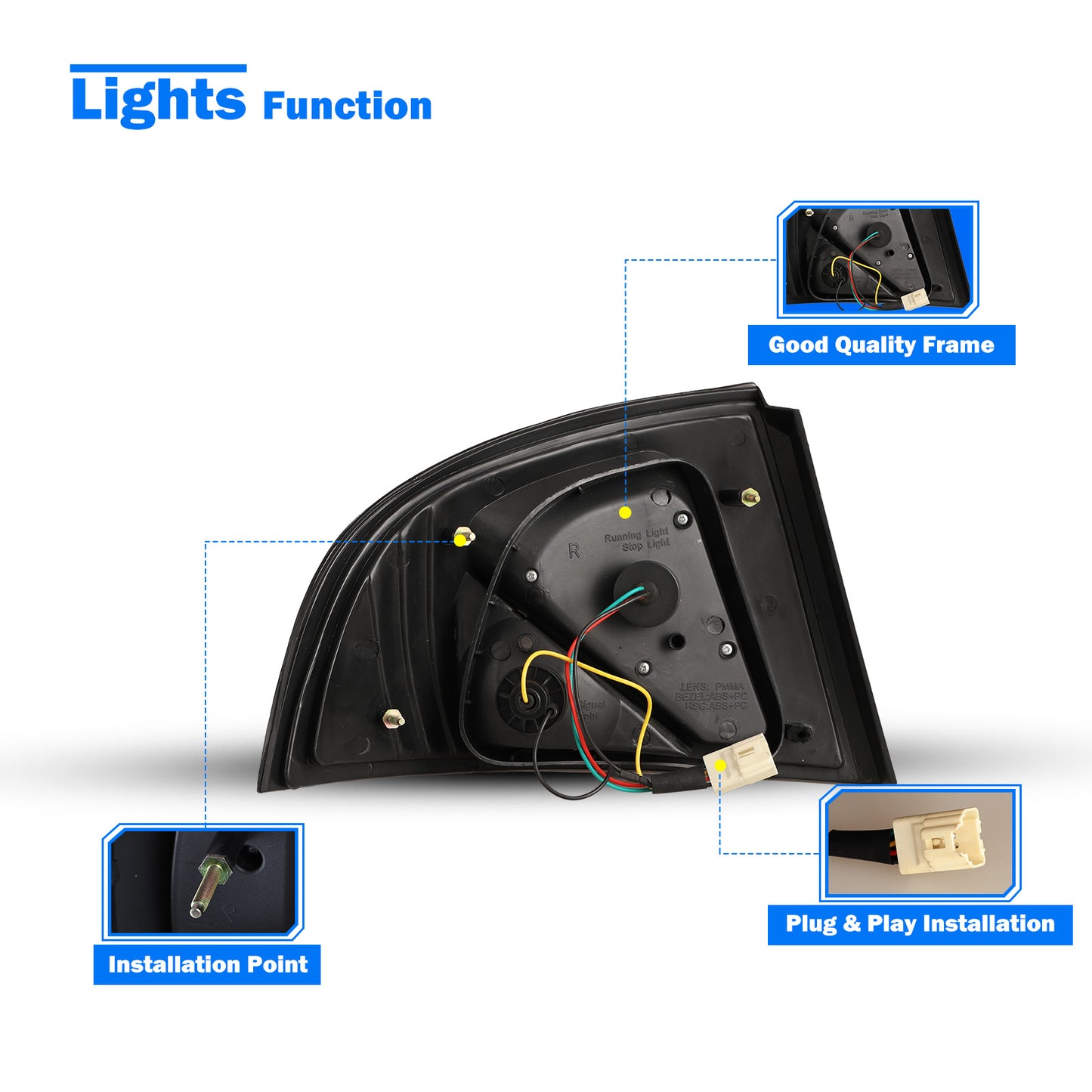 Luz trasera LED Nissan Sentra 2000-2003, negra/ahumada