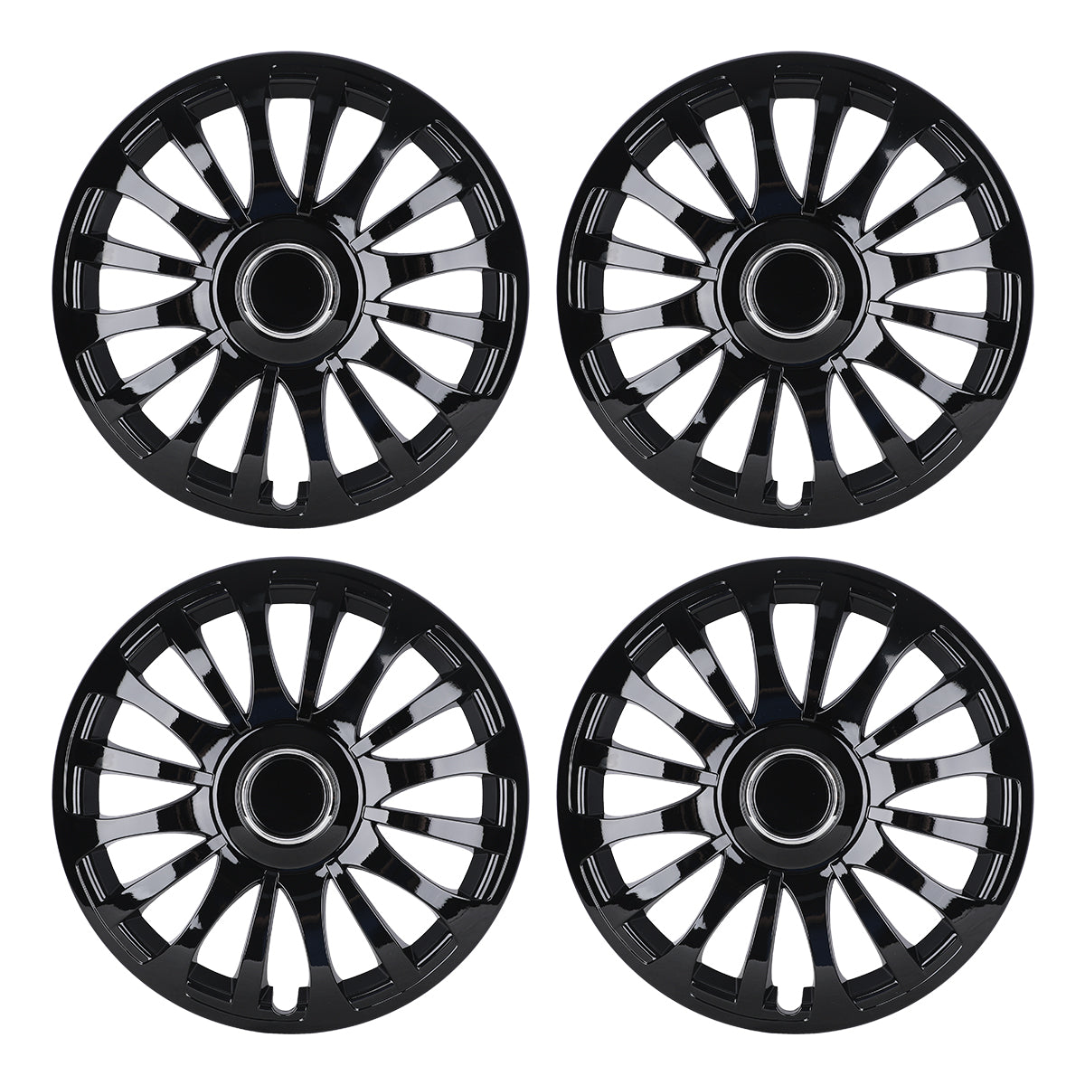 WINJET 15 inch Hubcaps Wheel Covers 5081 - Black Lacquer