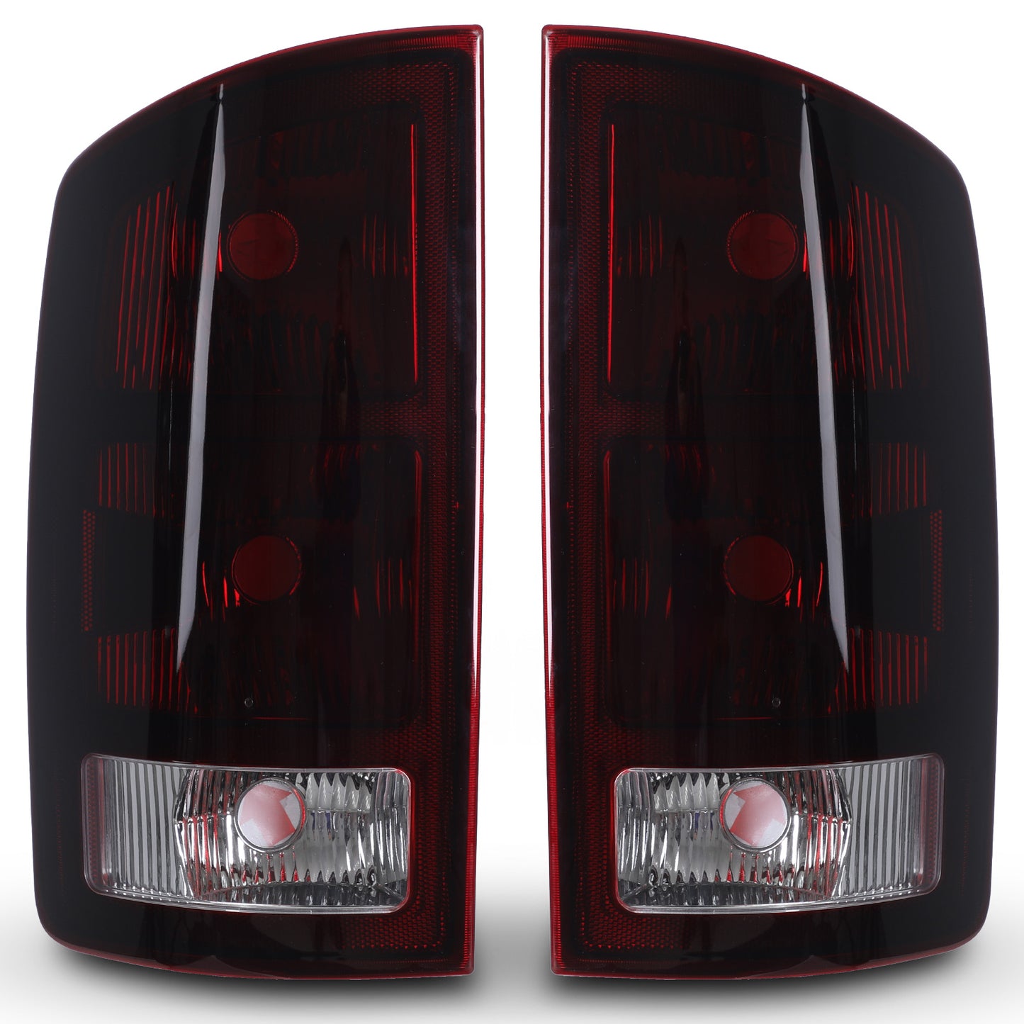 For 2002-2006 Dodge Ram 1500 2500 3500 Taillights - Chrome/ Smoke Red Lens