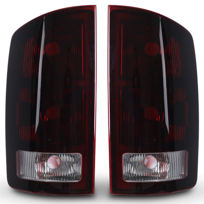 For 2002-2006 Dodge Ram 1500 2500 3500 Taillights - Chrome/ Smoke Red Lens