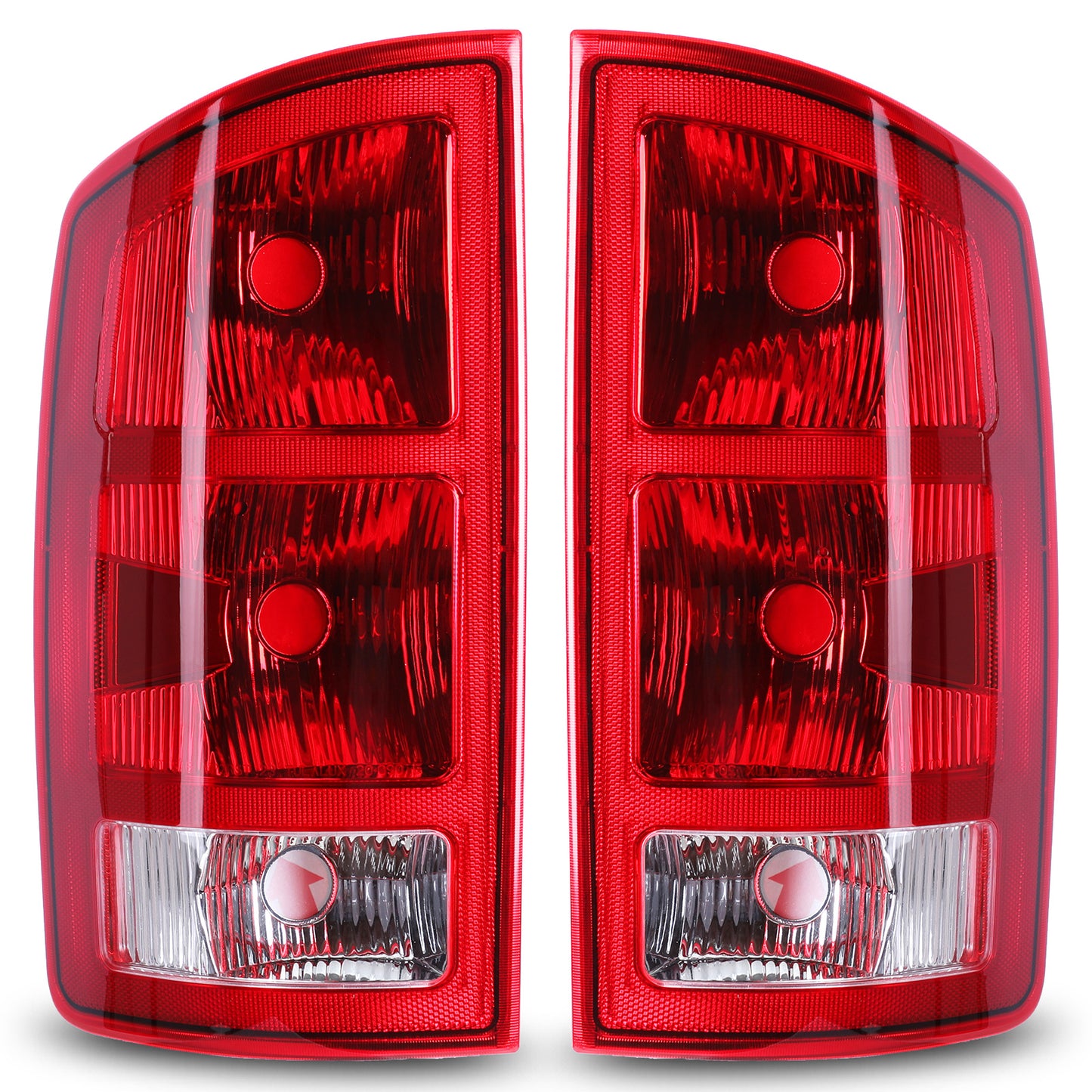 For 2002-2006 Dodge Ram 1500 2500 3500 Taillights - Chrome/ Red Lens