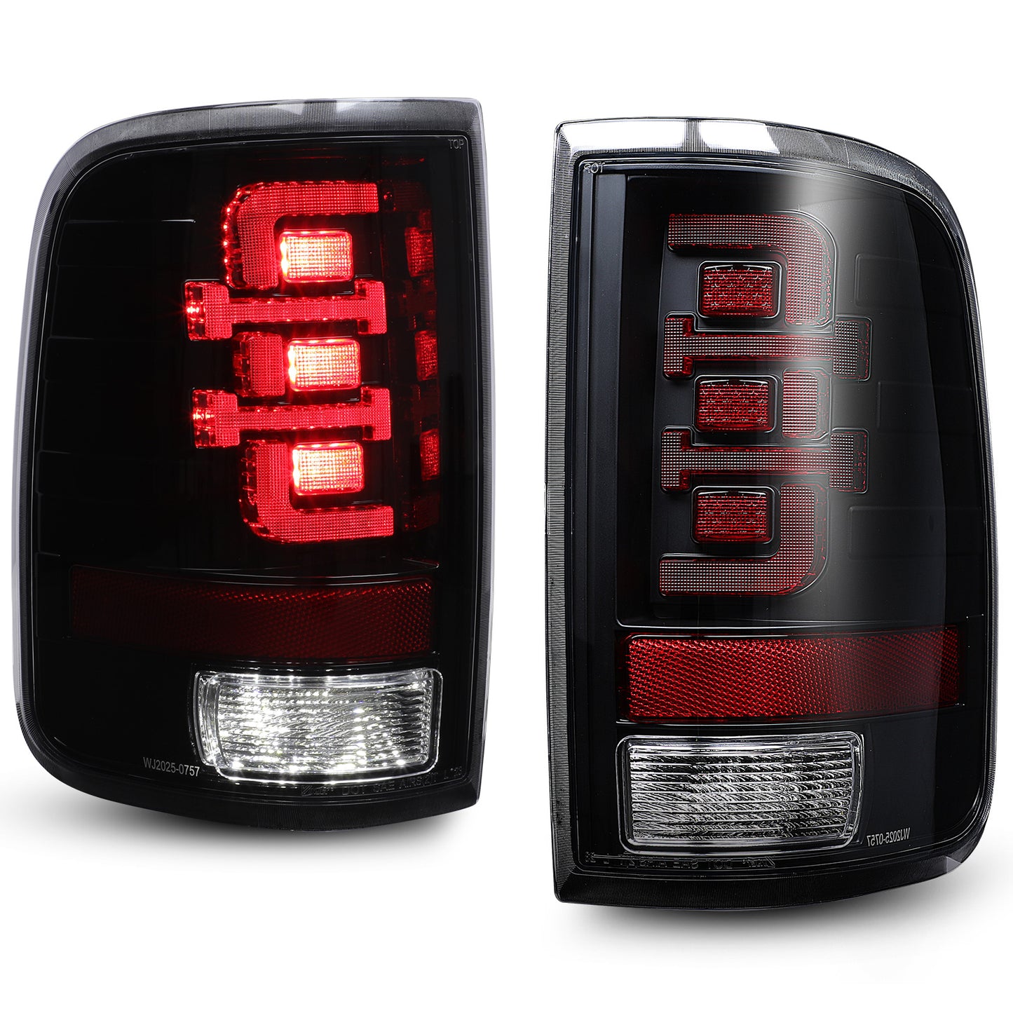 For 2004-2008 Ford F-150 Styleside Model LED Taillights - Matte Black/ Clear Lens