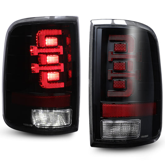 For 2004-2008 Ford F-150 Styleside Model LED Sequential Taillights - Matte Black/ Clear Lens