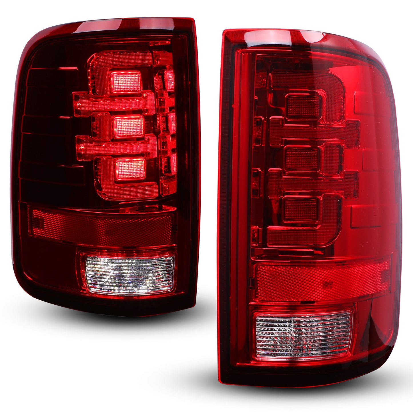 For 2004-2008 Ford F-150 Styleside Model LED Taillights - Chrome / Red Lens