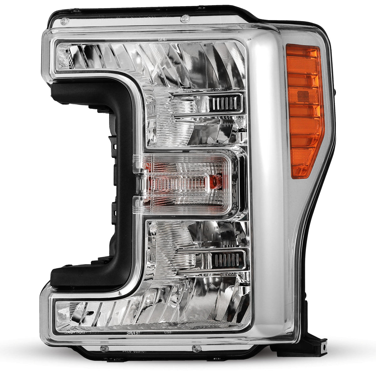 Pair Of Black Headlights For 2017-2019 Ford F-250/F-350/F-450/F-550 Super Duty - Halogen, DOT/SAE Certified