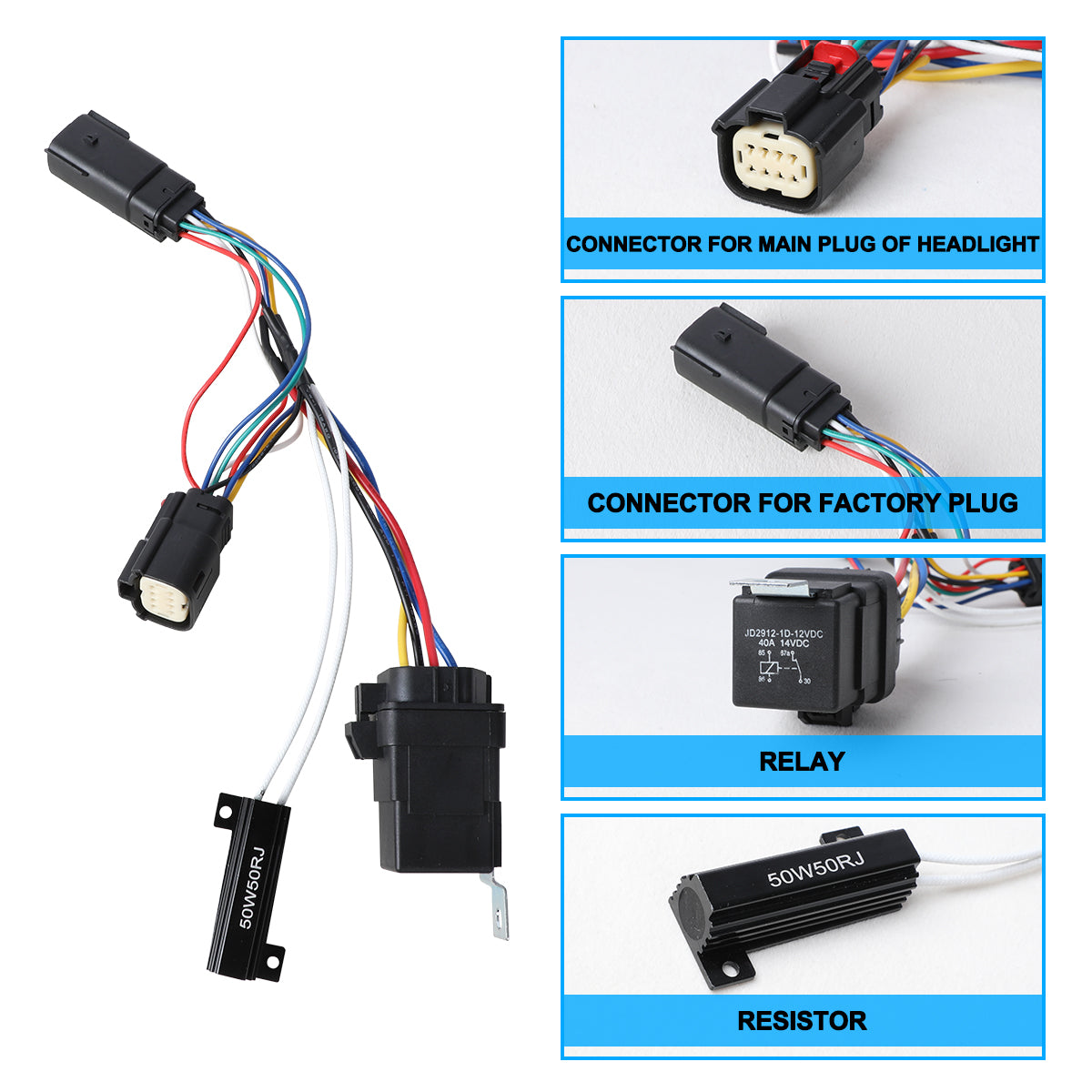 headlight bulb wiring harness