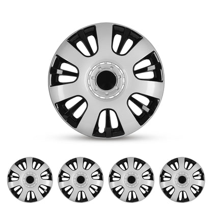 black and silver hubcaps
